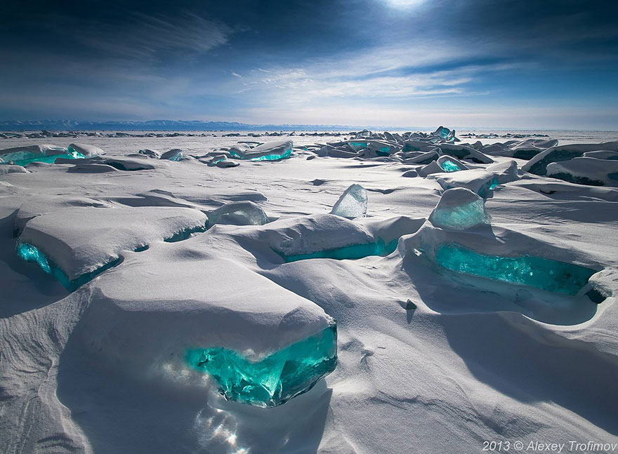 Emerald Eis auf Baikal-See, Russland