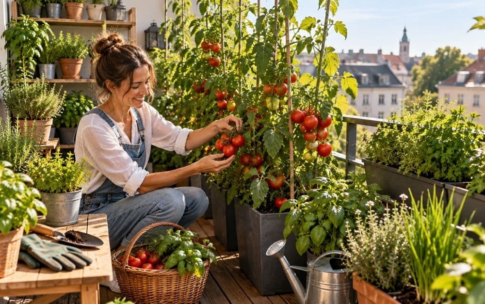 Kräuter und Tomaten auf dem Balkon anbauen